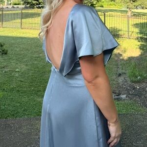 Jenny Yoo dress, Luxe satin, Chambray